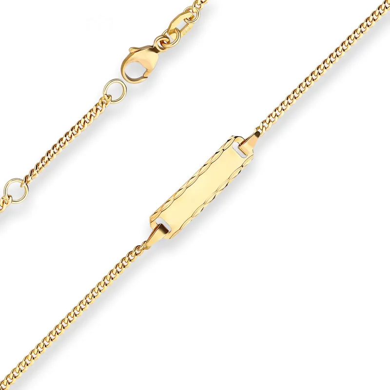 1,7mm Id-Armband Panzerkette Schildband Armschmuck aus 750 Gold Gelbgold 14cm Mega-Angebot