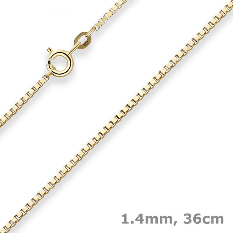 1,4mm Veneziakette Goldkette Collier Halskette aus 333 Gold Gelbgold 36cm Schnäppchen