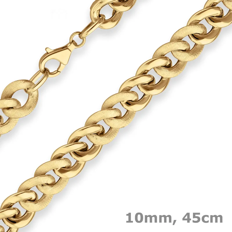 10mm Panzerkette Goldkette Collier Halskette aus 585 Gold Gelbgold 45cm Jetzt Zugreifen