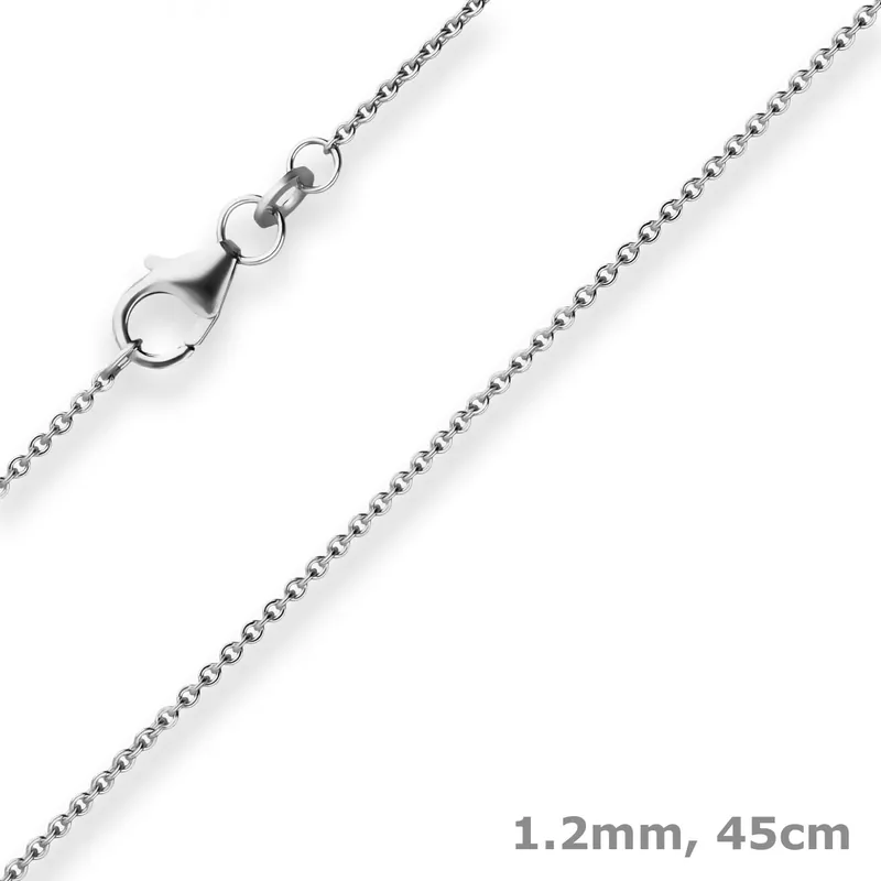 1,2mm Ankerkette flach Collier aus 333 Gold Weißgold 45cm mit Zwischenöse Begrenztes Angebot