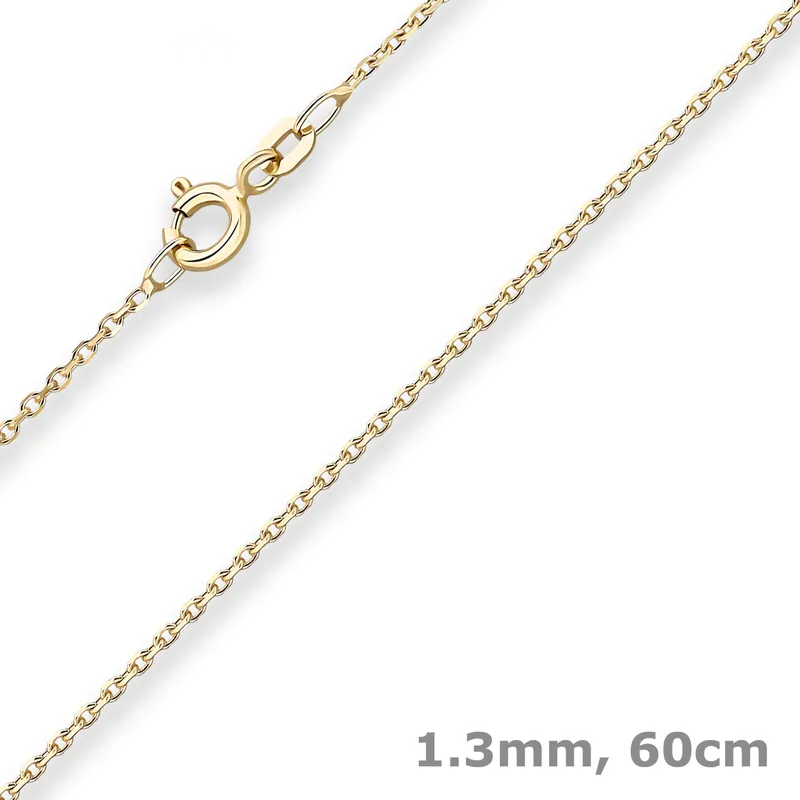 1,3mm Ankerkette diamantiert Collier Halskette aus 333 Gold Gelbgold 60cm Bestseller