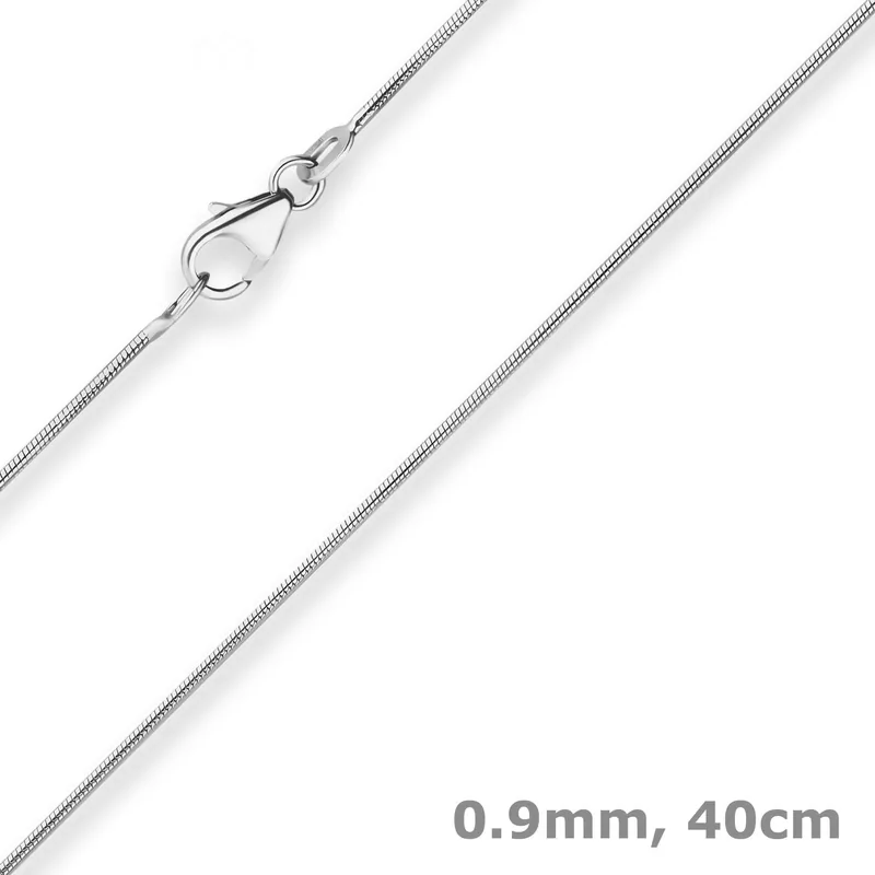 0,9mm Schlangenkette Kette Collier Halskette aus 750 Gold Weißgold 40cm Markenware