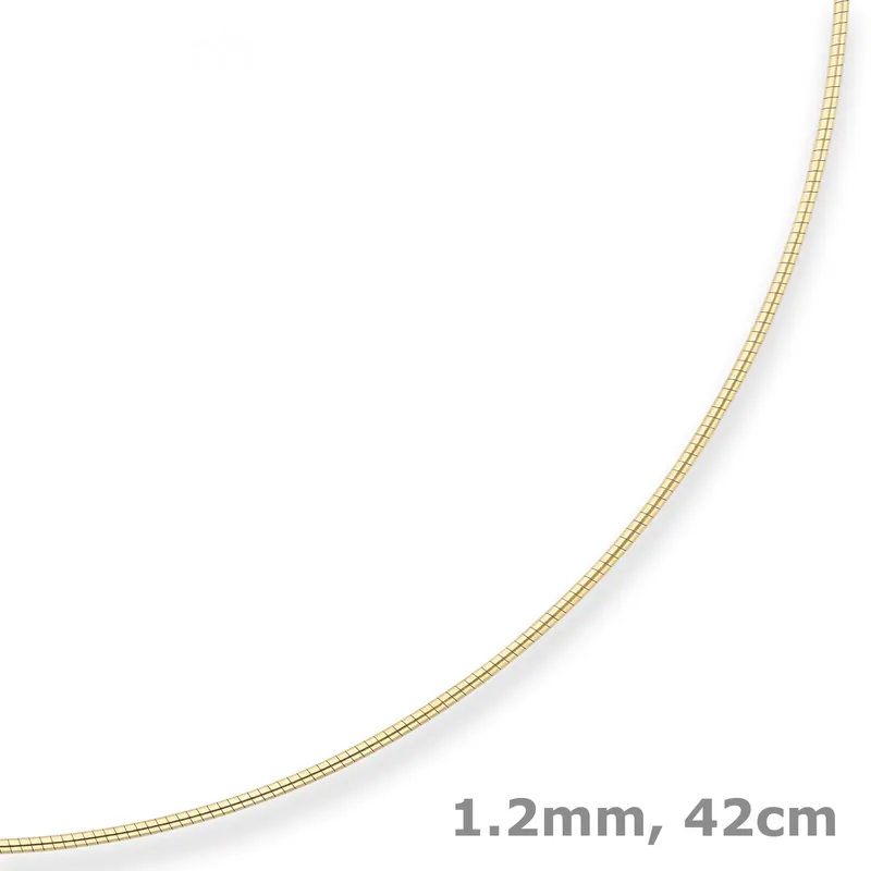 1,2mm Halsreif Tondakette Collier Omegareif aus 333 Gold Gelbgold 42cm Original