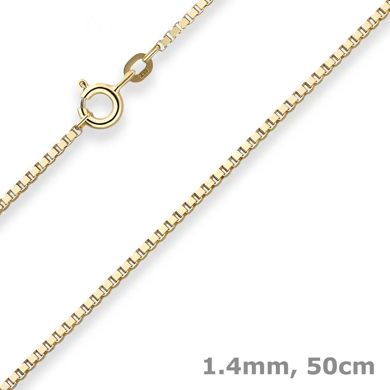 1,4mm Veneziakette Goldkette Collier Halskette aus 333 Gold Gelbgold 50cm Direktkauf