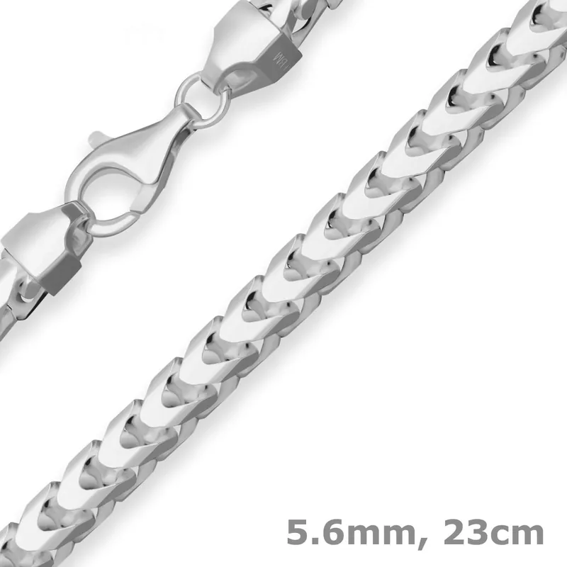 Wochenendangebot 5,6mm Armband Fuchsschwanzkette Silberarmband Armschmuck aus 925 Silber 23cm