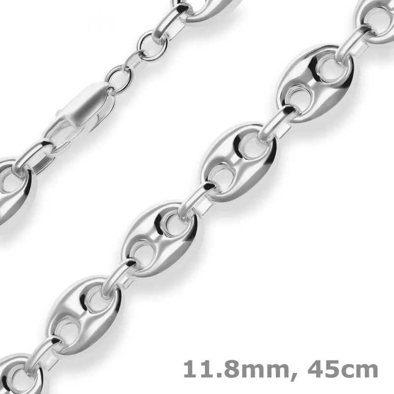 11,8mm Schiffsankerkette Silberkette Collier Halskette aus 925 Silber 45cm Bestseller