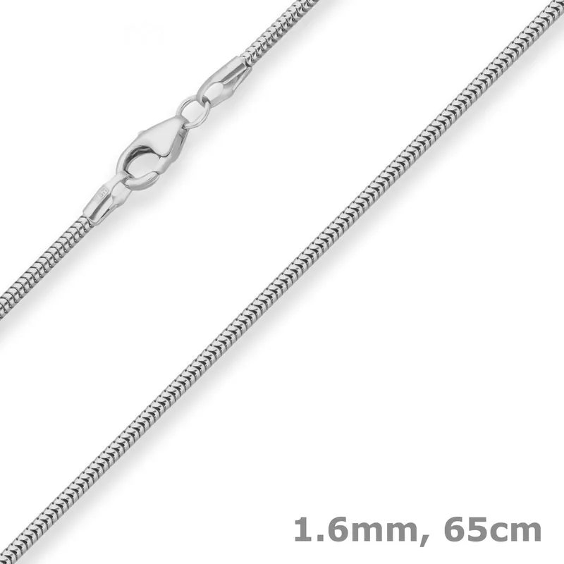 1,6mm Schlangenkette Silberkette Collier Halskette aus 925 Silber 65cm Aktuell