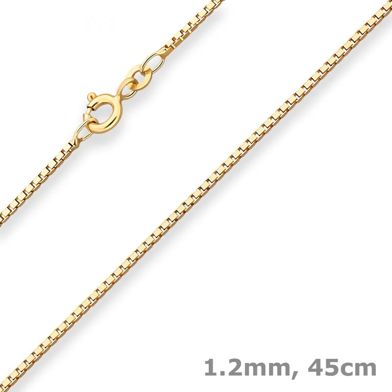 1,2mm Veneziakette Goldkette Collier Halskette aus 333 Gold Gelbgold 45cm Gleich Bestellen
