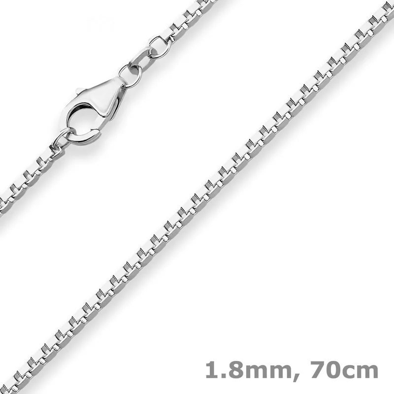 1,8mm Veneziakette Silberkette Collier Halskette aus 925 Silber rhodiniert 70cm Heute Kaufen