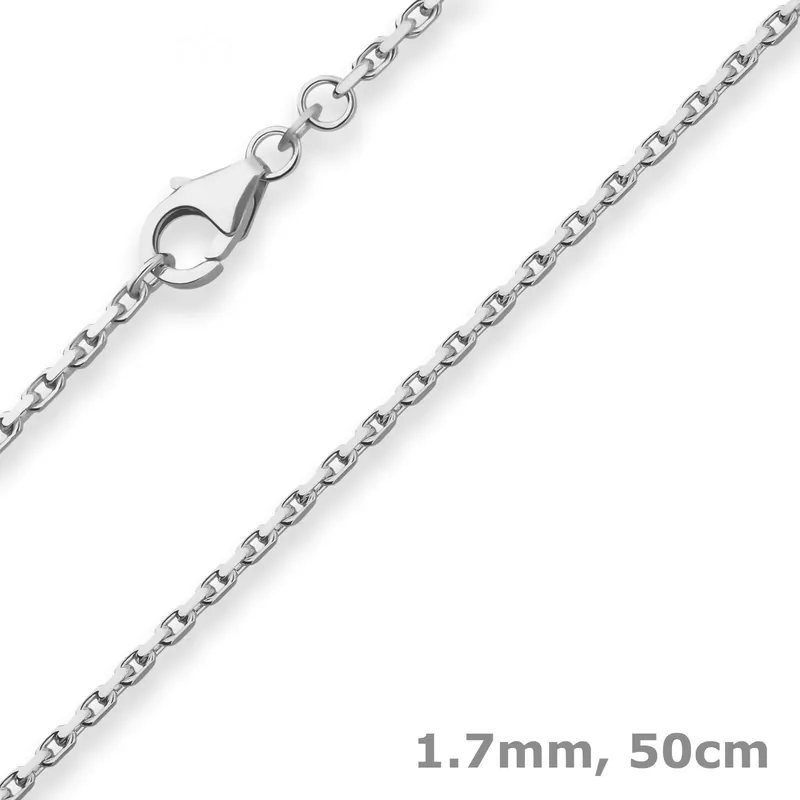 1,7mm Ankerkette diamantiert Silberkette Collier Halskette aus 925 Silber 50cm Nur Für Kurze Zeit