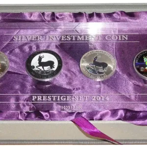Gabun 4 x 1 Oz Silber Springbock Prestige Set 2014 Abverkauf