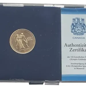 Kanada 100 Dollar Goldmünze Montreal 1976 Olympiade Polierte Platte Sale