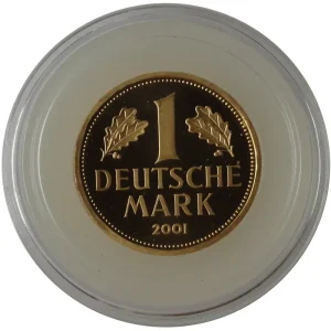 Kostenloser Rückversand Deutschland Goldmünze 1 DM Goldmark 2001 Prägebuchstabe G Karlsruhe