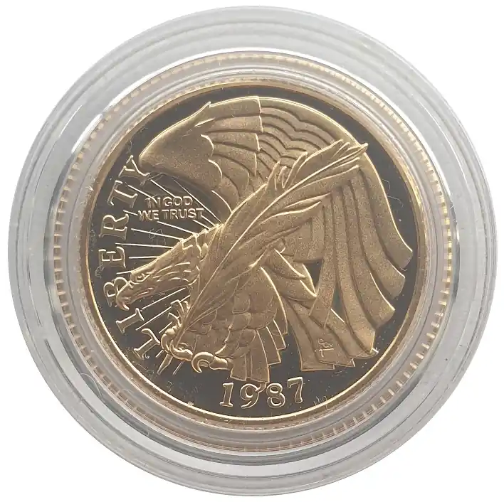 USA 5 Dollars Goldmünze 200 Jahre Verfassung Feder 1987 PP Proof Saisonangebot