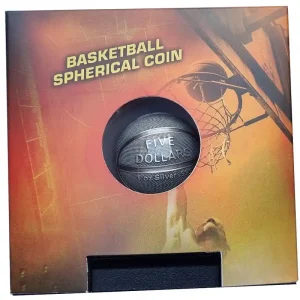 Sale Samoa 1 Oz Silber Basketball Münze 3 D Spherical Coin 2021 im Schweberahmen