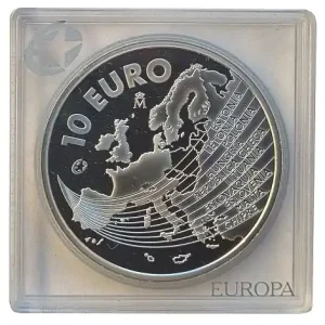 Neue Ware Spanien: 10 Euro Silber EU - Erweiterung 2004 Polierte Platte