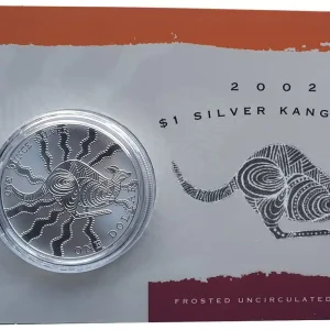 1 Oz Silber Känguru 2002 im Blister - Frosted Unzirkuliert aus Australien Ausverkauf