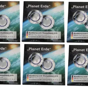 Sparpaket ! 10er Pack 5 x 5 Euro Blauer Planet Erde 2016 im Blister Neu Im Sortiment