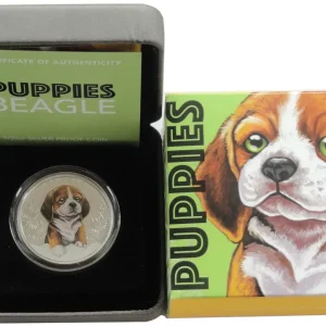 Tuvalu 1/2 Oz Silber Beagle Puppis Welpe 2018 Farbe Polierte Platte Großhandel
