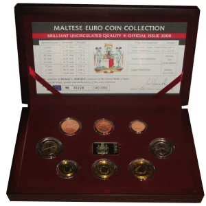 Malta 3,88 Euro Kursmünzensatz 2008 BU Brilliant Unzirkuliert + Jeton Original