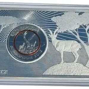 BRD: 5 Euro Bimetall Subtropische Zone F mit Polymer - Ring 2018 eingefasst in einem Barren Top-Seller