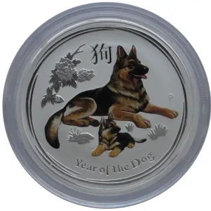 Neu Im Sortiment Australien 1/2 Oz Silber Lunar Hund II 2018 Farbe