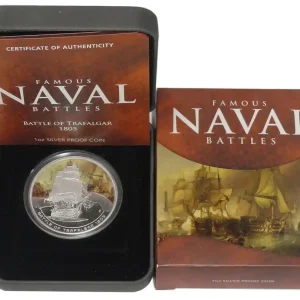 Cook Inseln 1 Oz Silber Battle of Trafalgar 2010 Polierte Platte im Etui Echt