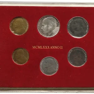 Vatikan 880 Lire Kursmünzensatz Papst Johannes Paul II Stempelglanz im Blister Sonderangebot
