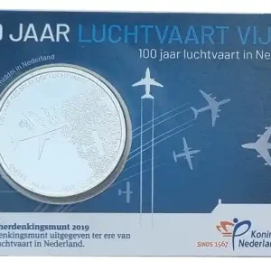 Knallerangebot Niederlande 5 Euro Gedenkmünze 100 Jahre Luftfahrt 2019 in Coincard