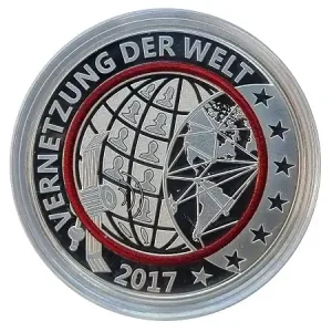 Gedenkprägung Planet Erde - Vernetzung der Welt 2017 Spiegelglanz in Münzkapsel Online Kaufen