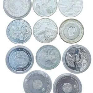 11 x 10 Euro Silber Gedenkmünzen Deutschland ( 2002 - 2010 ) - 18 gr 925/1000 Silber Sonderangebot