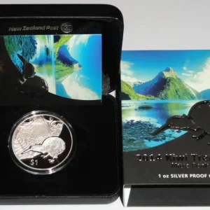 Preisknaller Neuseeland 1 Oz Silber Kiwi 2014 PP im Etui