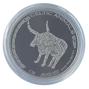 Tschad 1 Oz Silber Ochse 2020 - Celtic Animals BU in Münzkapsel Abverkauf