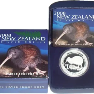 Hochwertig Neuseeland 1 Oz Silber Kiwi 2008 PP im Etui