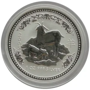 Australien 1 Oz Silber Lunar I Serie Ziege 2003 Echt