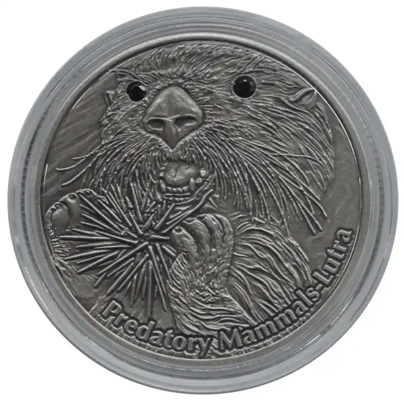 Fiji 10 Dollars 1 Oz Silber Predatory Mammals Lutra ( Fischotter ) 2012 mit Swarovski Gratis Versand