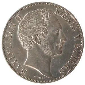 Königreich Bayern 2 Gulden Silber Maximilian II König von Bayern 1855 Madonnentaler Mariensäule Neuheit