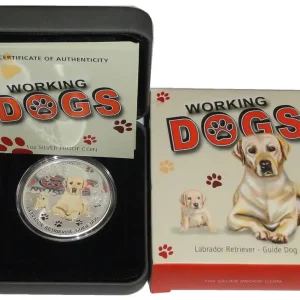 Günstig Tuvalu 1 Oz Silber Labrador ( Working Dogs ) 2010 Polierte Platte