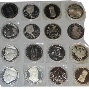 Bestseller BRD 16 x 5 DM Gedenkmünzen in Polierte Platte