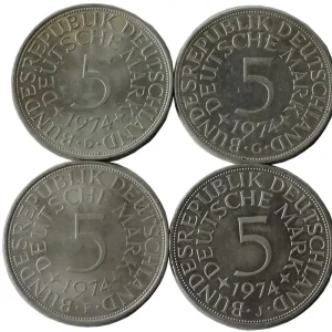 BRD: 5 DM Umlaufmünzen Silber DFGJ 1974 Komplettsatz Online Kaufen