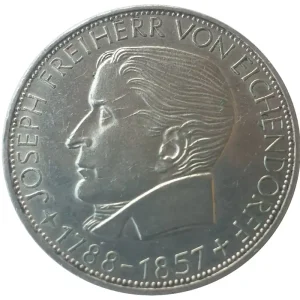 5 DM Silber Freiherr von Eichendorff 1957 J Gedenkmünze Deutschland Preisknaller