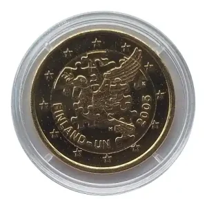 Neu Im Sortiment Finnland 2 Euro Gedenkmünze - 50 Jahre UN 2005 in Münzkapsel vergoldet