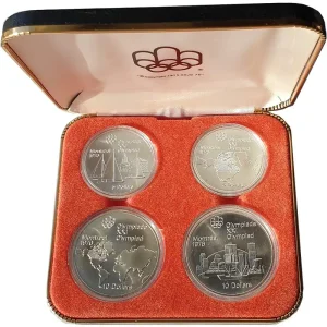 Kanada 4 Silbermünzen 1973 Olympiade Montreal 1976 Highlight