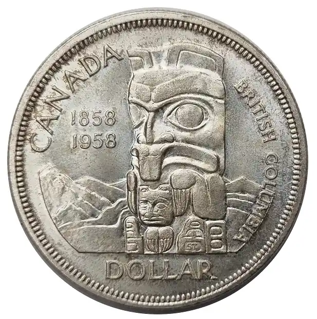 Top-Seller Kanada Silberdollar 1958 - 100. Jahrestag Gründung von British Columbia