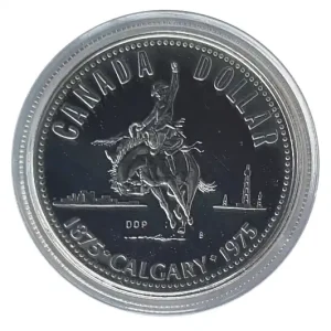Kanada Silberdollar 100. Geburtstag von Calgary 1975 Echt