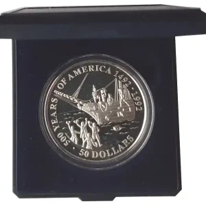 Cook Inseln 50 Dollars 1991 Silbermünze 500 Jahre America - Boston Tea Party Original