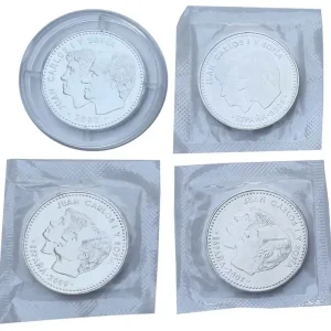 Handgefertigt Spanien 4 x 12 Euro Silbermünzen