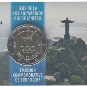 Belgien 2 Euro Gedenkmünze - Team Belgium Olympiade in Rio 2016 in Coincard Markenprodukt