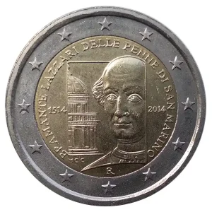 Letzte Chance San Marino 2 Euro Gedenkmünze 500. Todestag von Donato Bramante 2014 in Münzkapsel