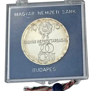 Top-Angebot Ungarn 200 Forint Silbermünze 1975 - 30. Jahrestag - Befreiung Polierte Platte Original verplombt